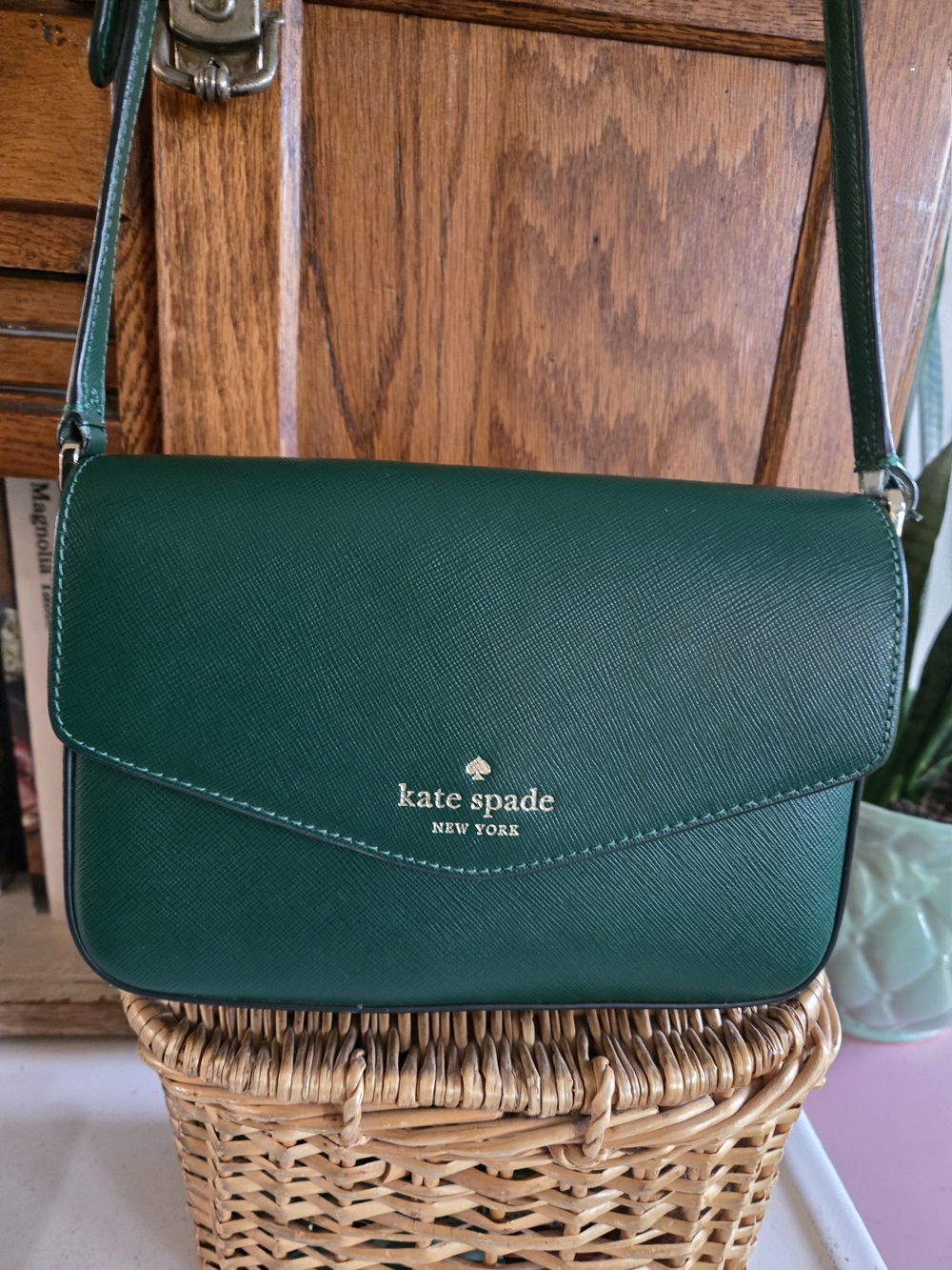 kate spade Emerald Green Saffiano Leather Crossbody